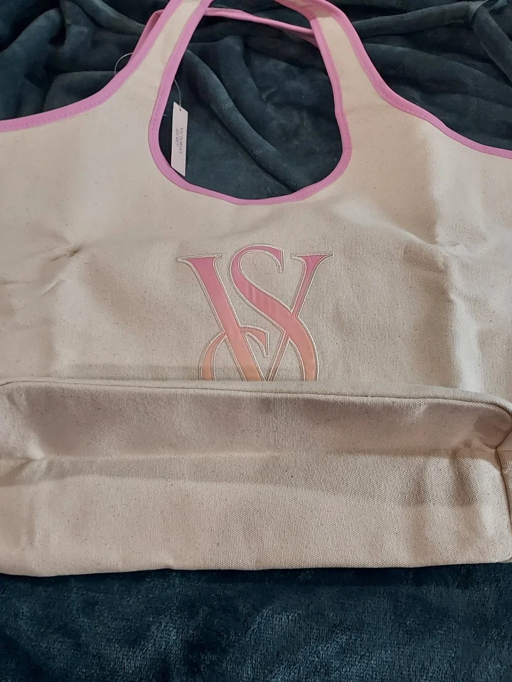 Victoria's Secret Pink Trim Canvas Tote